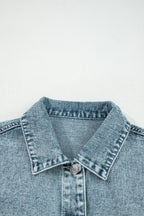 Myosotis Button Flap Pocket Frayed Detail Denim Vest
