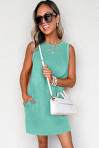 Phalaenopsis Mineral Wash Tank Mini Dress with Pockets