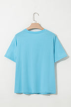 Light Blue MAMA Letter Graphic Neon T Shirt