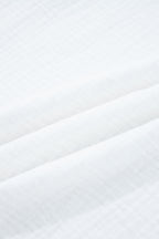 White Plant Mesh Patched Color Block Half Button Blouse