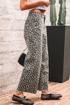 Yellow Leopard Straight Loose Leg Jeans