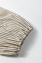 Color Block Patchwork Shirt Collar Button Down Puff Sleeve Mini Dress