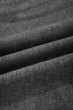 Irregular Distressed Bottom Denim Midi Skirt