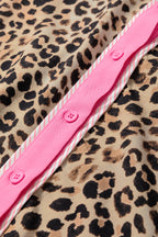 Contrast Trim Leopard Top and Pant Set