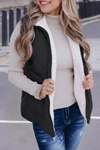 Fleece Lined Quilted Vest Coats
