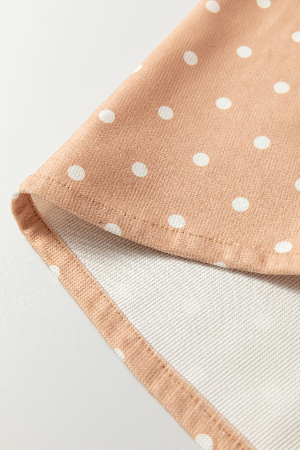 Khaki Polka Dot Print Drawstring Wide Leg Pants