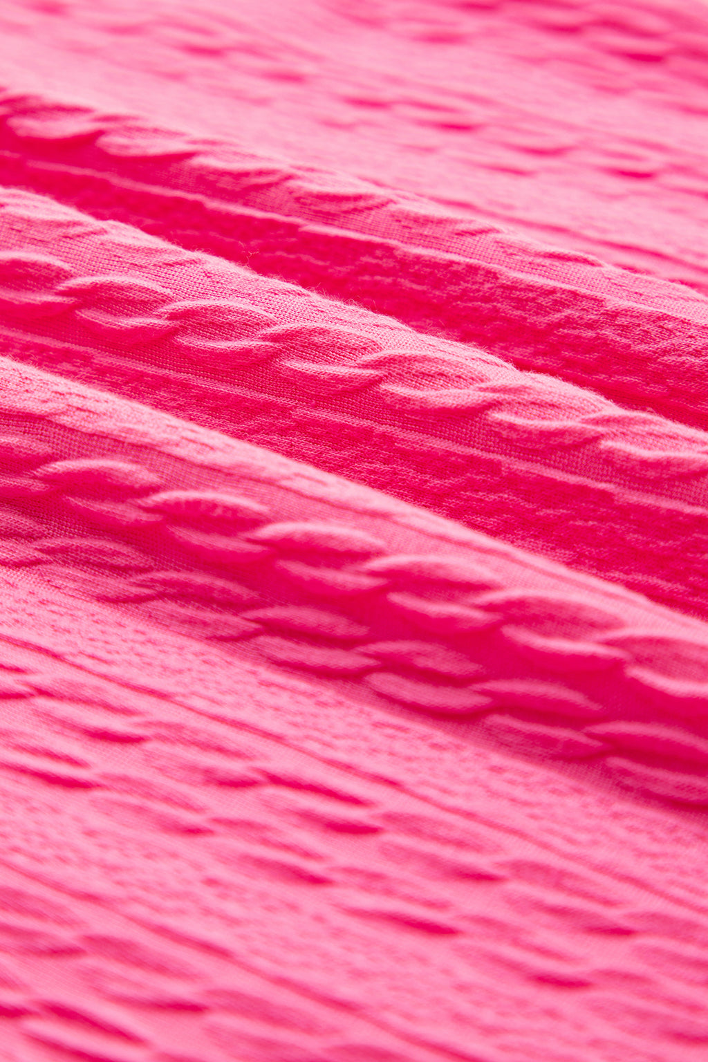 Bright Pink Textured Color Block Trim Loose Tee Drawstring Shorts 2pcs Set