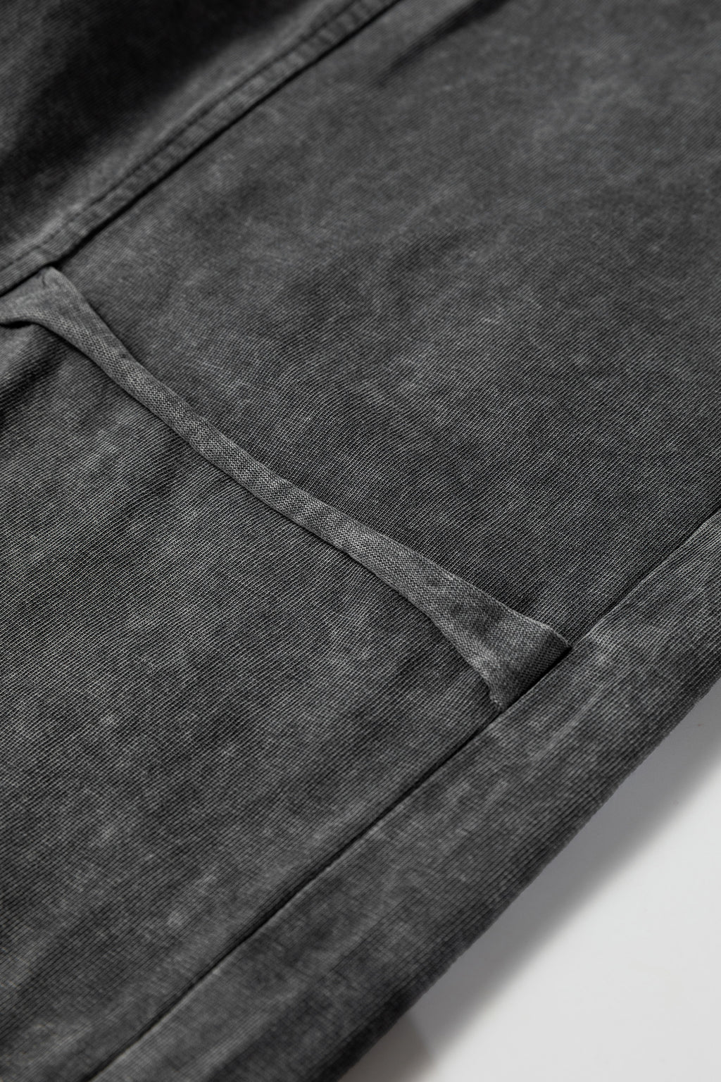 Mineral Wash Lace-up High Waist Raw Hem Patched Pocket Pants