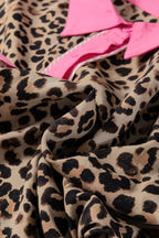 Contrast Trim Leopard Top and Pant Set