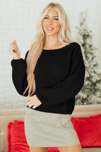 Festive Bow Backless Bubble Sleeve Sweater