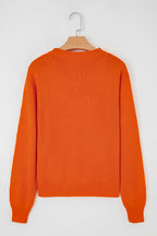 Flamingo Halloween Spooky Face Hollowed Pattern Casual Sweater