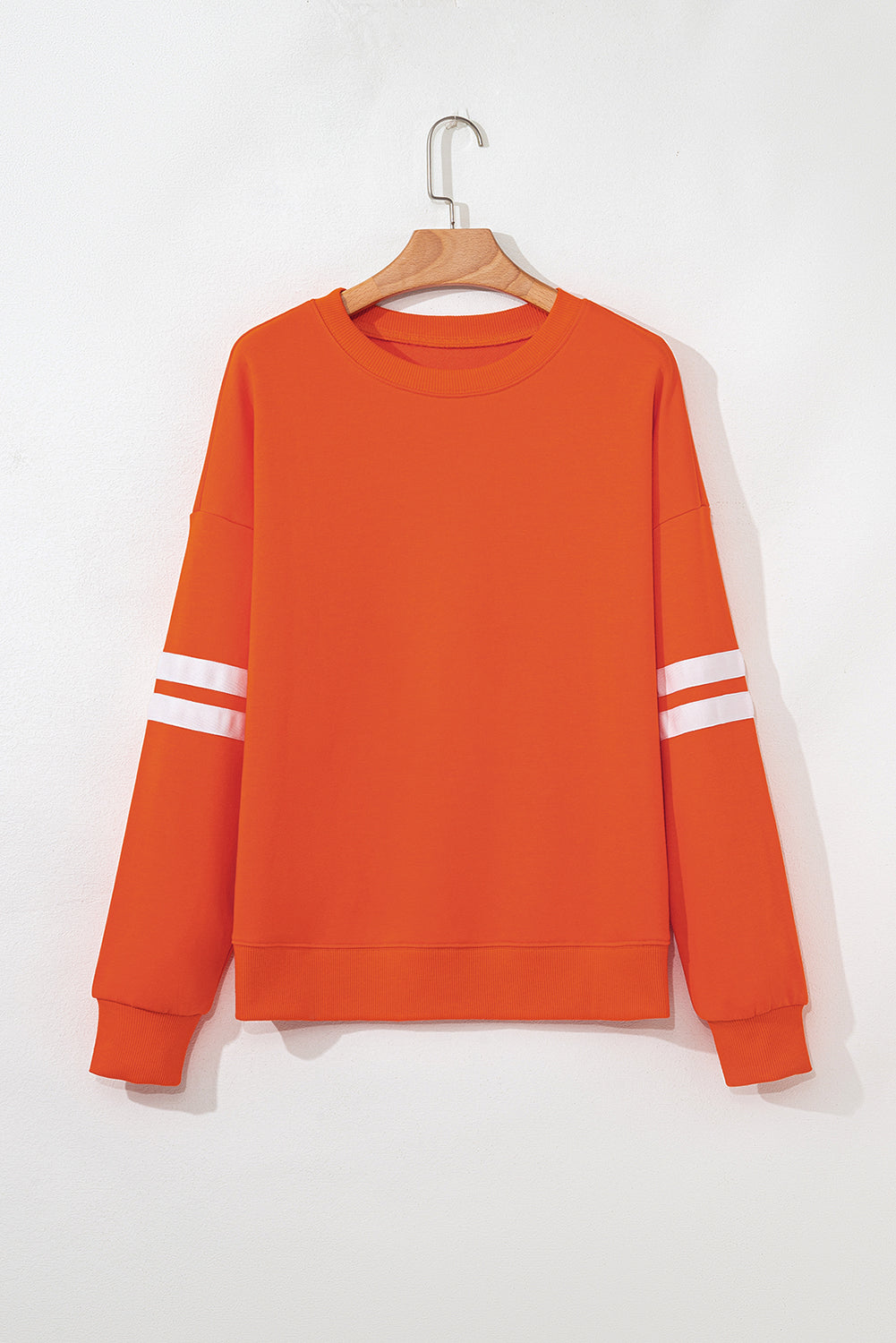 Tillandsia Purple Varsity Striped Detail Drop Shoulder Oversized Sweatshirt