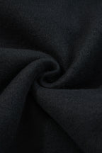 Black Fleece Lined Leopard Drawstring Elastic Waist Solid Pants