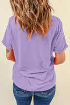Casual Plain Crew Neck Tee