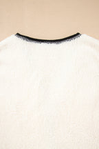 White Sherpa Contrast Trim Patch Pocket Cartridge Toggle Button Vest