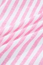 Pink Leopard Striped Western Casual Shirt
