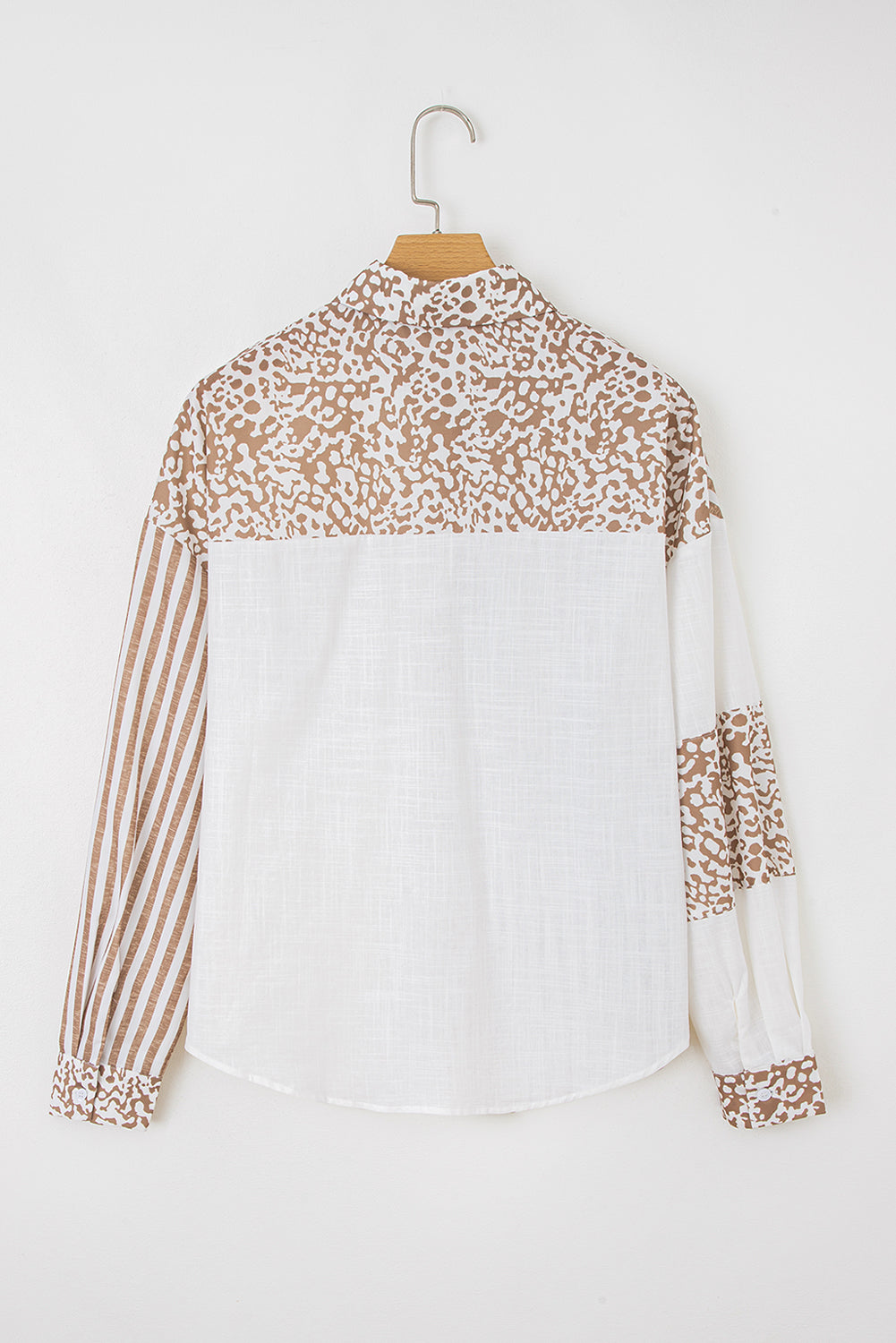 Pink Leopard Striped Western Casual Shirt
