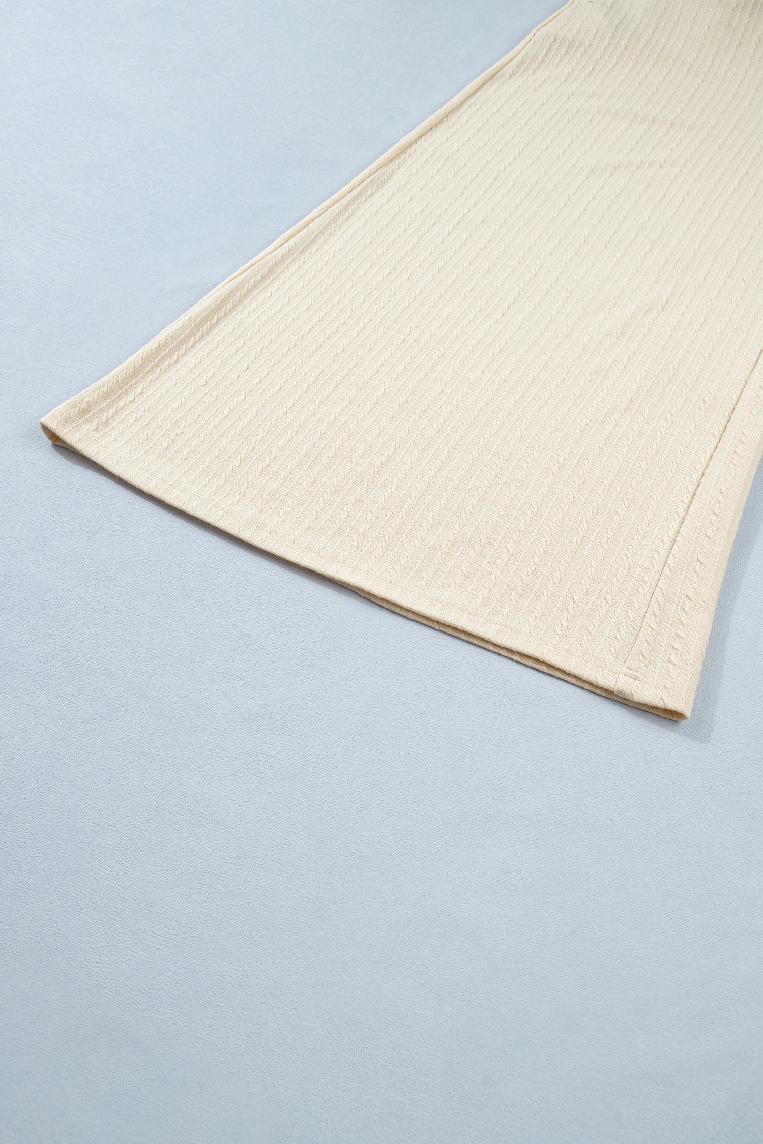 Jet Stream Half Buttons Ribbed Knit Wide Leg Jumpsuit