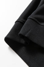 Black Contrast Piping Crewneck Pullover Mini Skirt Set