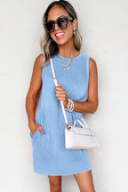 Phalaenopsis Mineral Wash Tank Mini Dress with Pockets