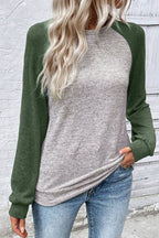 Colorblock Raglan Long Sleeve T Shirt