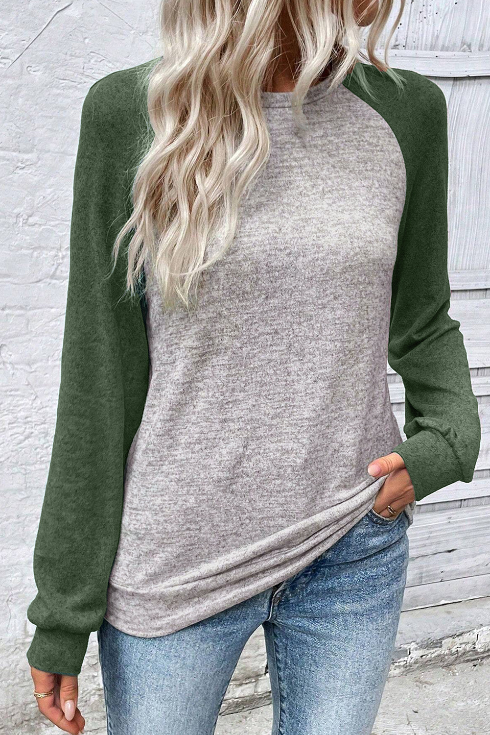 Colorblock Raglan Long Sleeve T Shirt