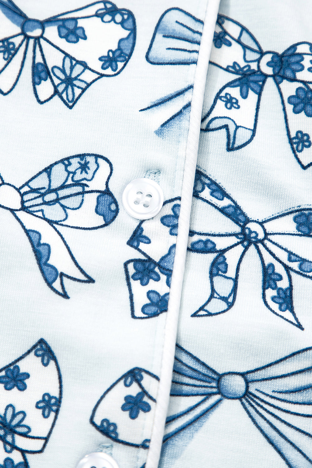 Sky Blue Bow Print Short Pyjama Set