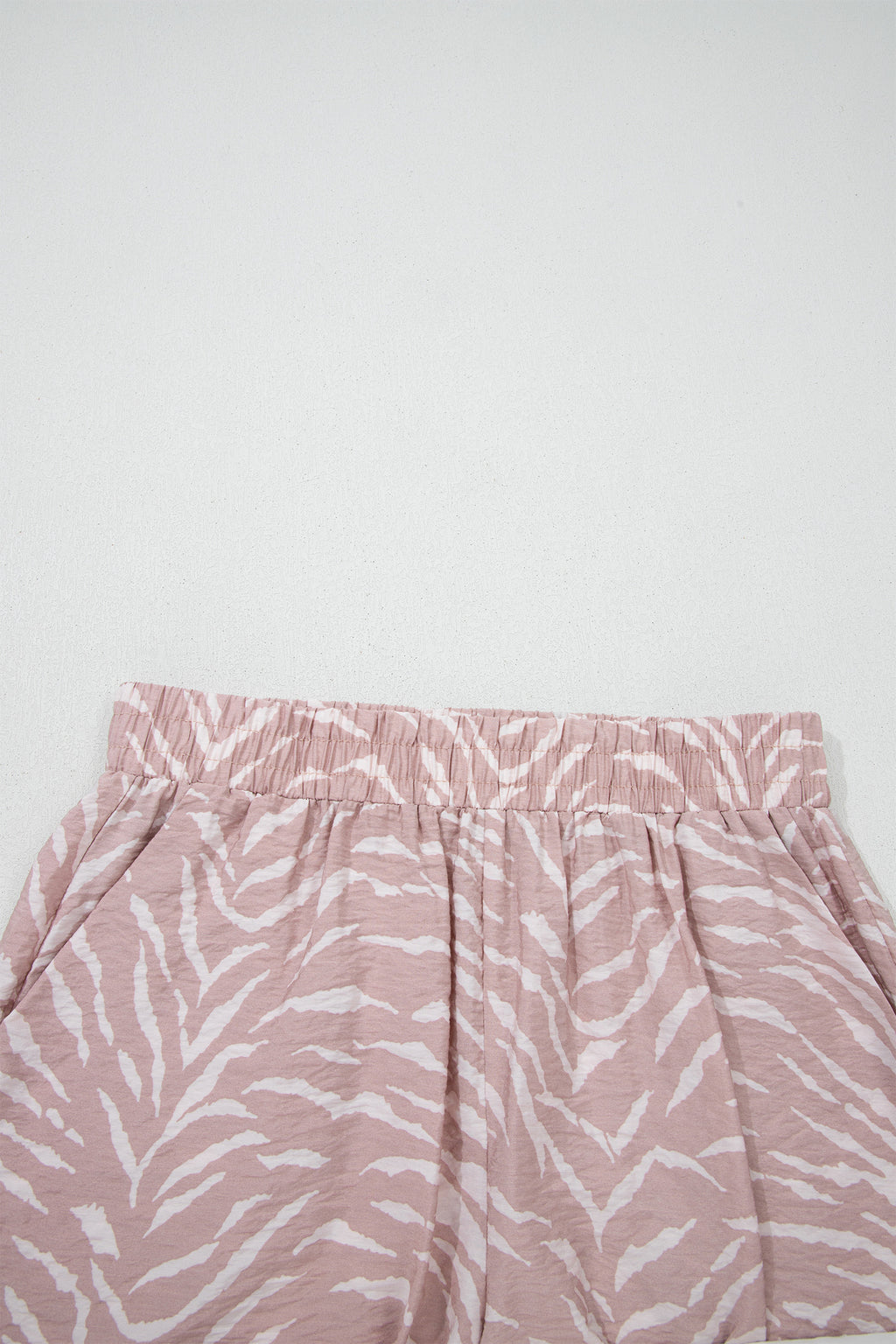 Khaki Abstract Print Cuffed Short Sleeve Loose Top Short Set