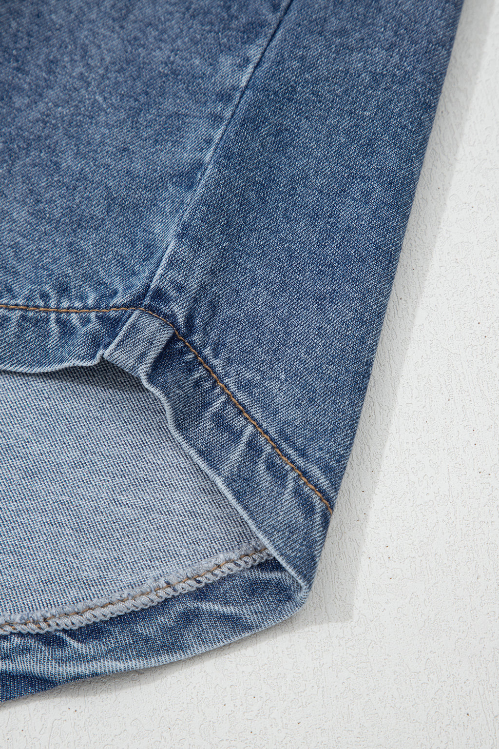 Ashleigh Blue Button Flap Pocket Cuffed Short Sleeve Denim Shirt