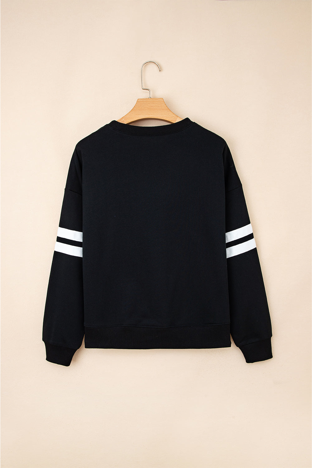 Tillandsia Purple Varsity Striped Detail Drop Shoulder Oversized Sweatshirt