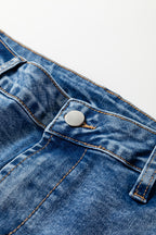 Dusk Blue High Waist Straight Leg Ankle Jeans