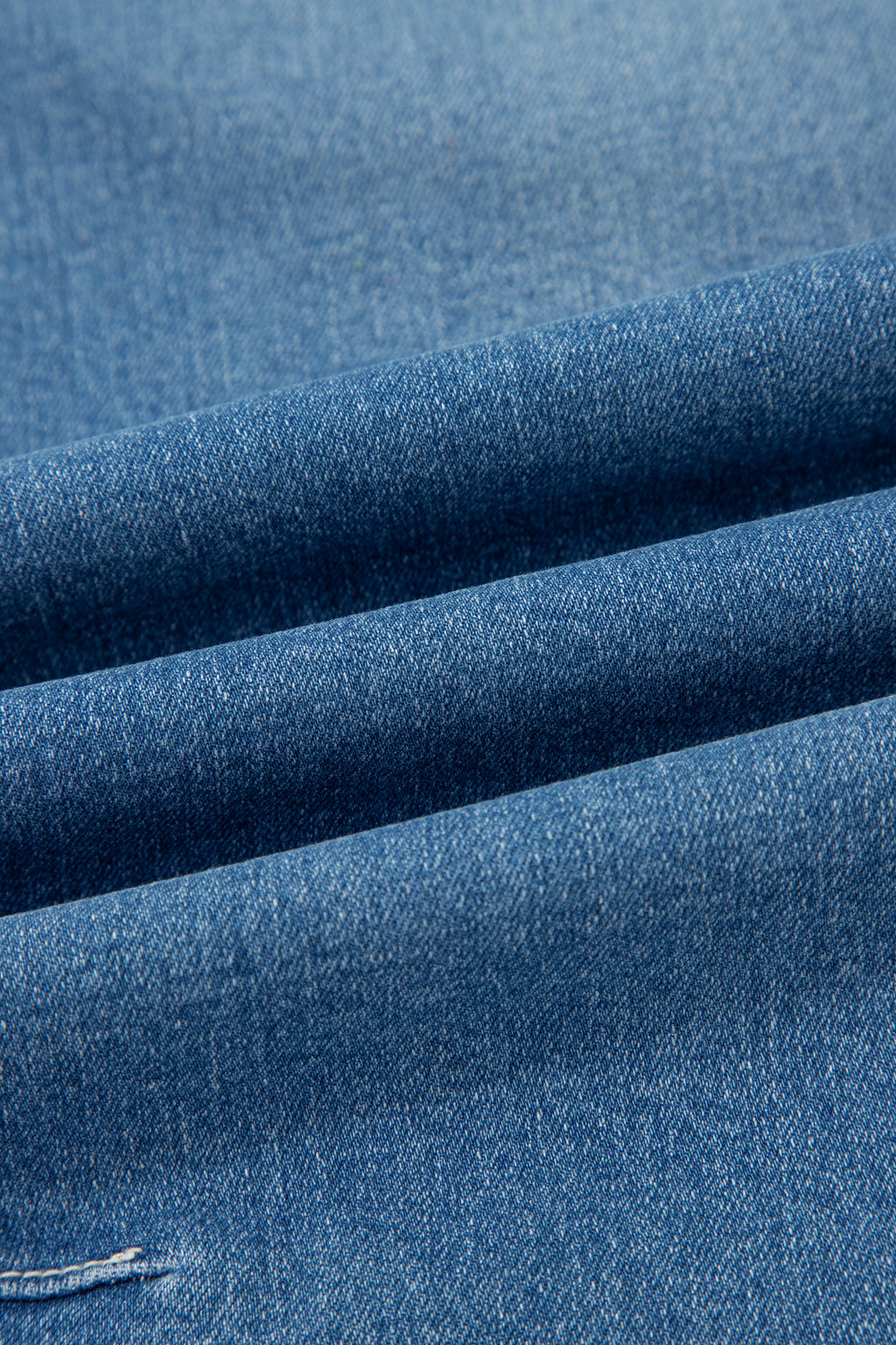 Sky Blue Medium Wash Cuffed Barrel Jeans