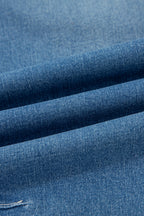 Sky Blue Medium Wash Cuffed Barrel Jeans