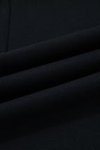 Black Fleece Lined Leopard Drawstring Elastic Waist Solid Pants