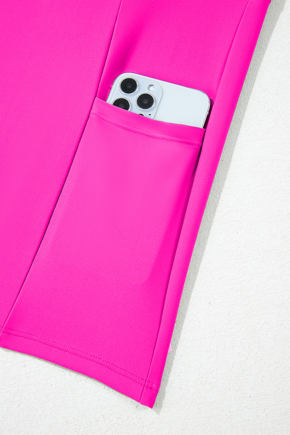 Rose Red Contrast Trim Neckline Active Shorts Attached One Piece Swim Dress