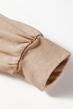 Light French Beige Mineral Wash Big Bow Patchwork Pullover Sweatshirt