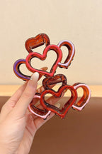 Bonbon Hollowed Heart Design Color Contrasted Acrylic Hair Claw Clip