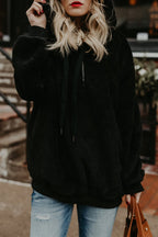 Navy Warm Furry Pullover Hoodie