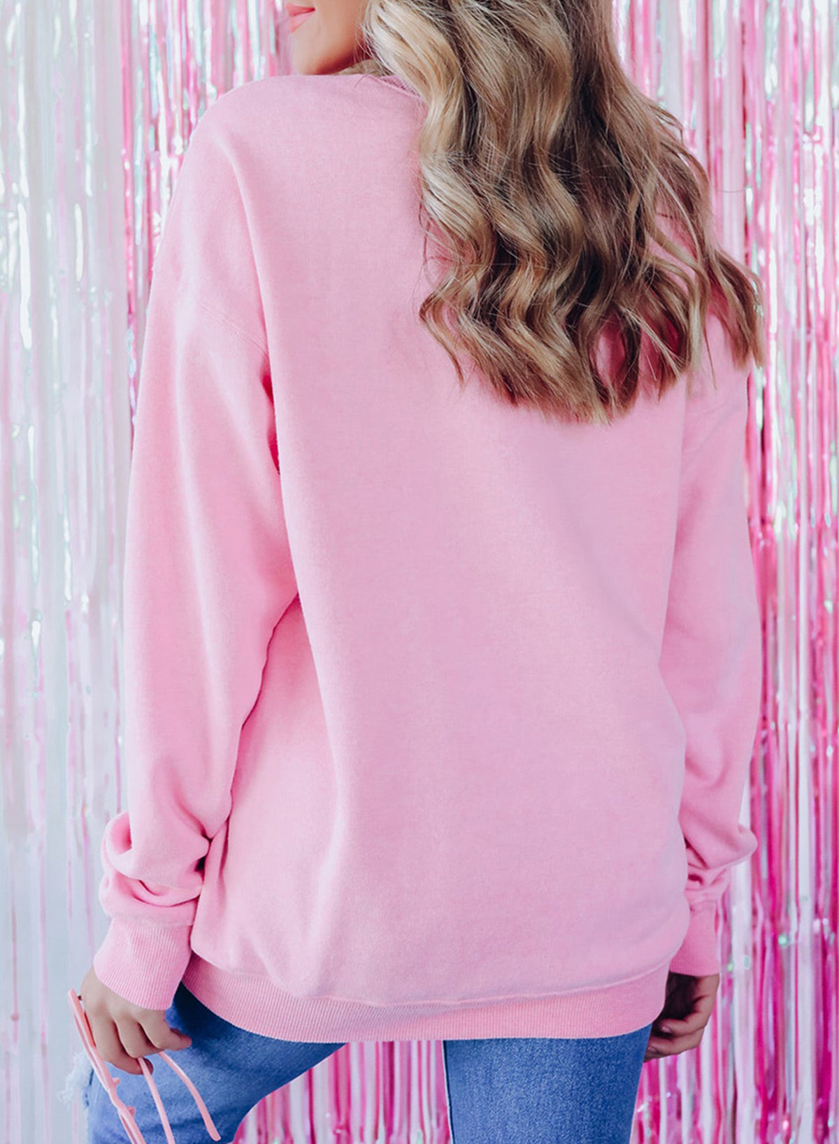 Merry Every Thing Tinsel Slogan Sweatshirt