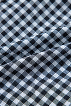 Blue Gingham Printed High Waist Shorts