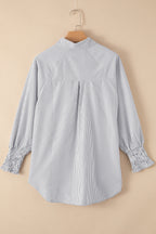 White Floral Lace Hollow-out Splicing Crinkled Shirt