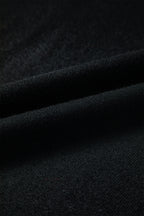 Black Asymmetric Neck Batwing Sleeve Shift Mini Sweater Dress