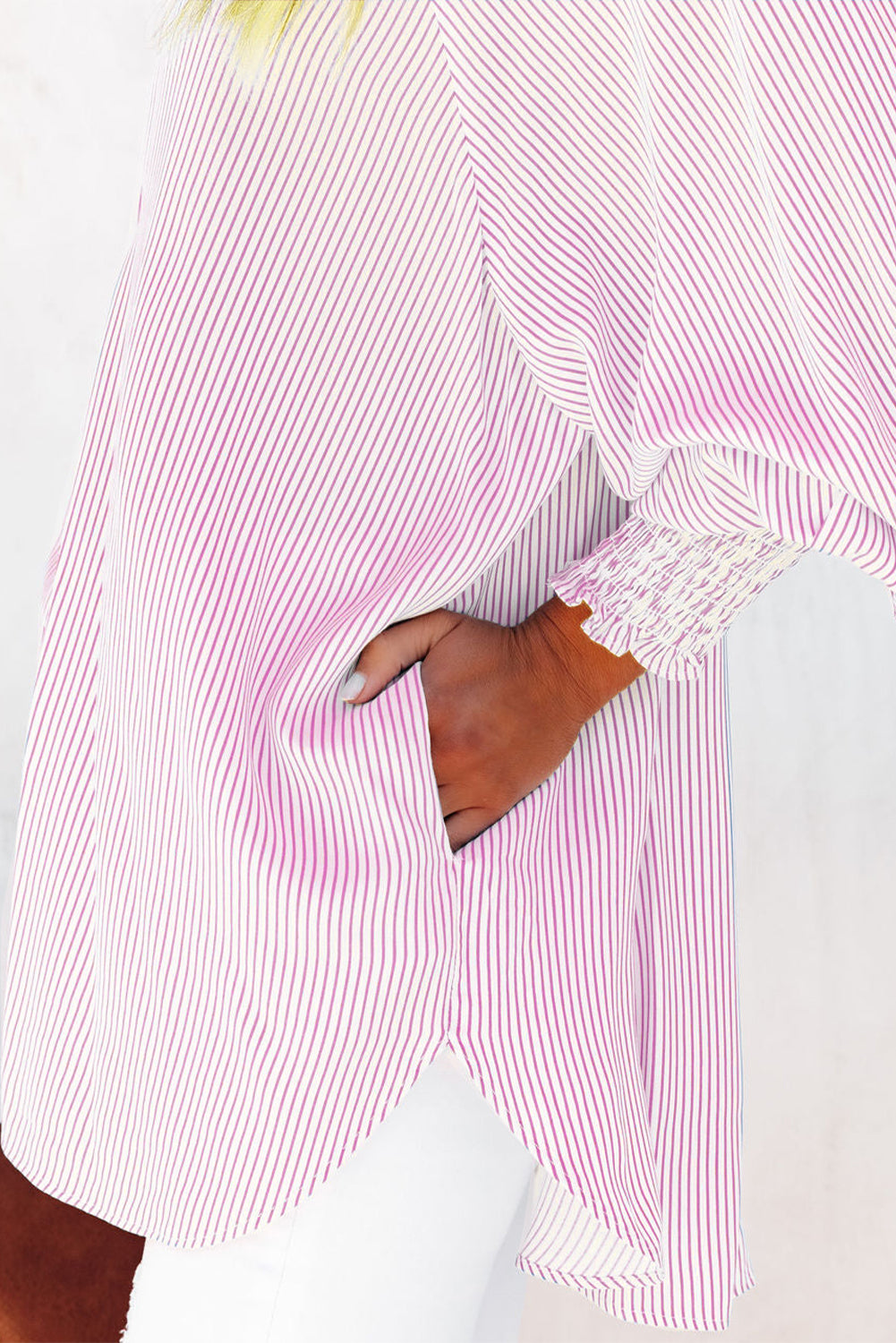 White Floral Lace Hollow-out Splicing Crinkled Shirt