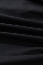 Black Contrast Trim Knot Cuffs Plus Size V Neck Mini Dress