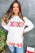 Merry And Bright Cable Knit Pullover Sweatshirt