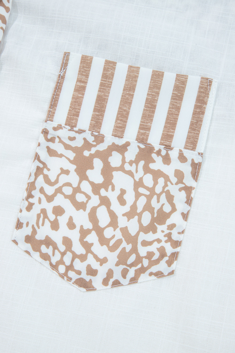 Pink Leopard Striped Western Casual Shirt