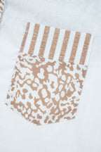 Pink Leopard Striped Western Casual Shirt