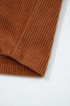 Chestnut Drawstring Elastic Waist Casual Corduroy Pants