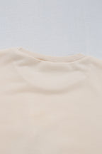 Beige Pom-Pom Christmas Tree Pattern O Neck Sweatshirt