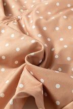 Khaki Polka Dot Print Drawstring Wide Leg Pants